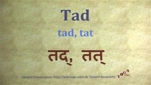 Flashcard from a Sanskrit lesson about Sanskrit tad, tat